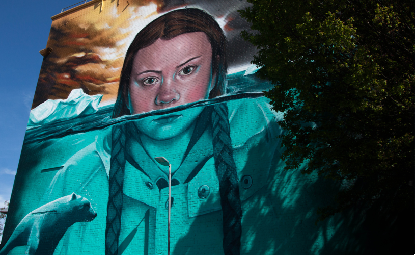 Mural of Greta Thunberg by Bristol street artist Jody